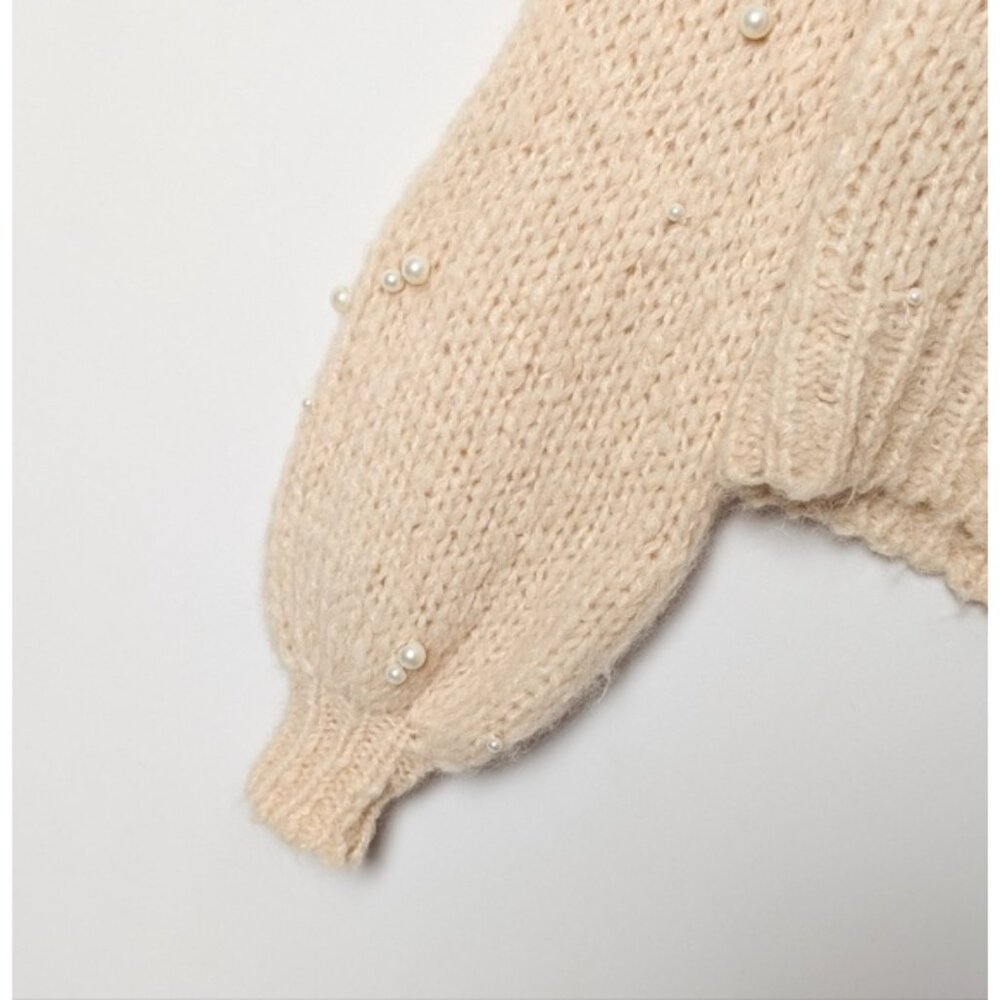 ARITZIA WILFRED Le Fou Shimmy Sweater Pearl Gisele Alpaca Wool Crew XS Aritzia - Picture 10 of 15